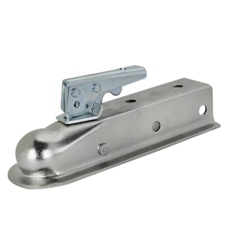 Straight Chrome Plated 2" Wide Channel Mount Bolt-On Trailer Coupler - 2"