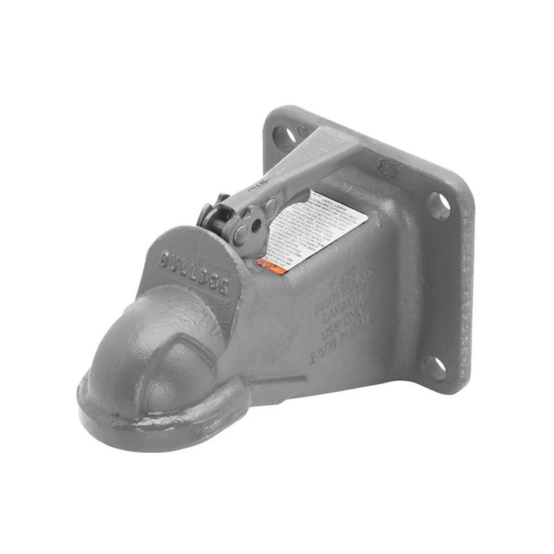 Bulldog 4420000317 Trailer Coupler Flat Plate Cast Head 20k For 2-5/16" Ball Wedge Latch Gray Primered