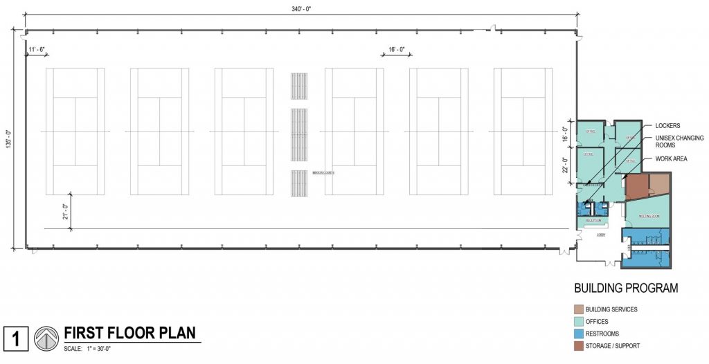 Proposed tennis facility at University Village on Kearney