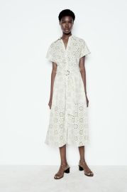 Rubberized Embroidery Midi Dress at Zara