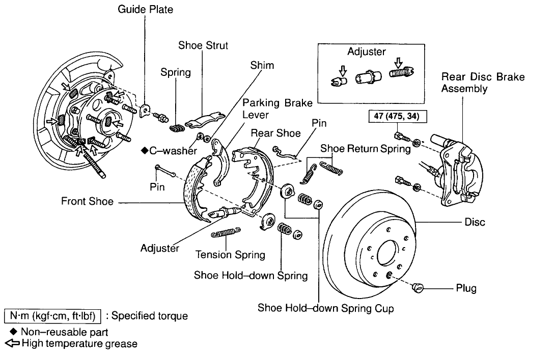 toyota rear brakes diagram #5