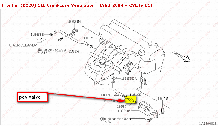 1993 Nissan altima pcv valve location