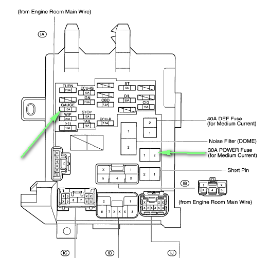 Power window relay location toyota camry