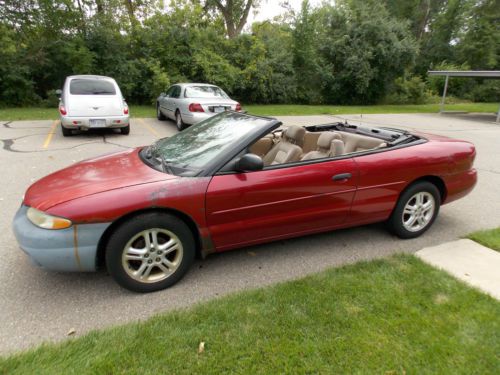 1996 convertible sebring jx maroon 2.5l nice sound system motor runs great