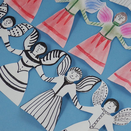 See how to make paper angel chains