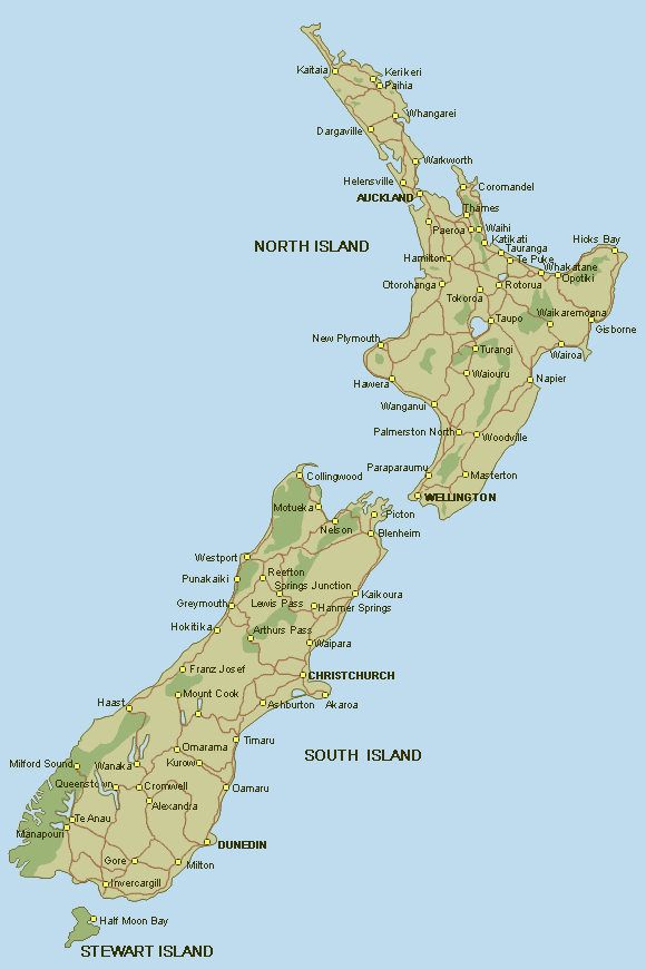 Map of New Zealand