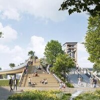 Girders lifted for park bridge in The Netherlands logo 