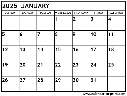 Printable January 2025 Calendar: A Comprehensive Guide To Your Month - Calendrier 2025 2026 Gratuit