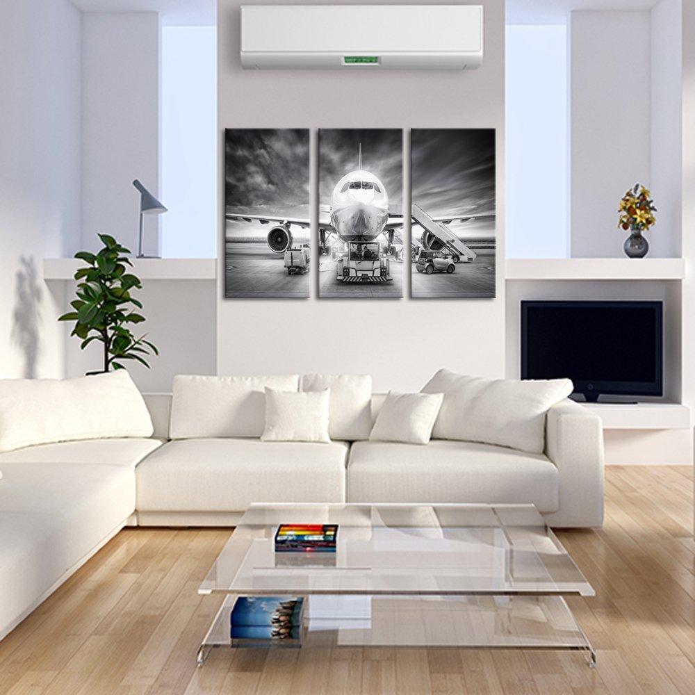 Canvas Wall Art Airplane Pictures Black and White Aircraft Art for Office Decor Drop shipping