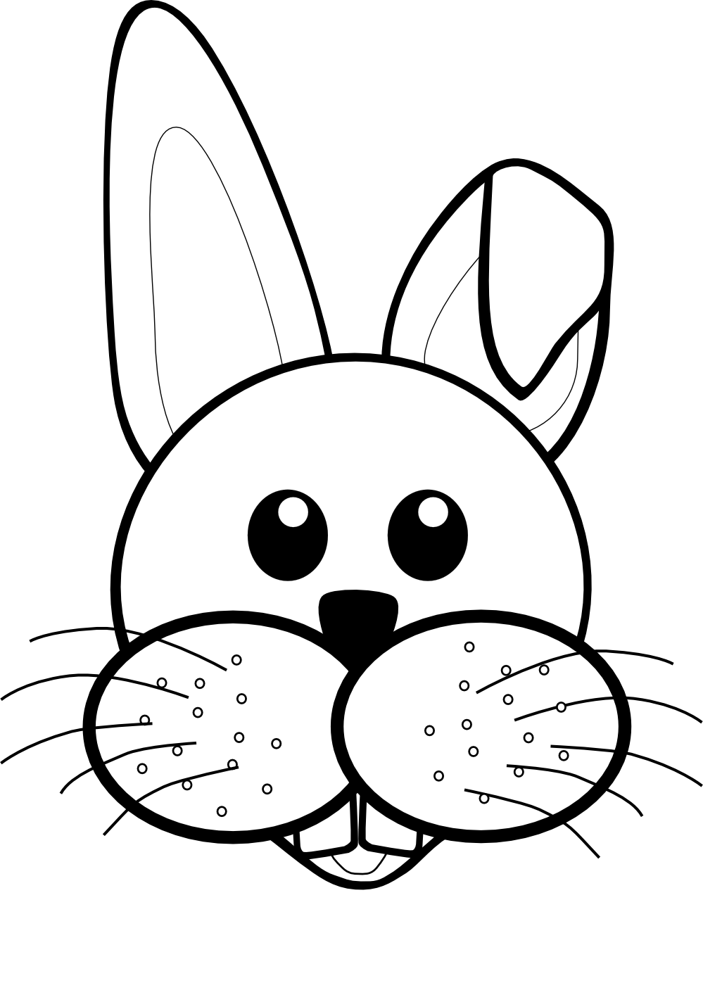 Rabbit Face Clipart Black And White