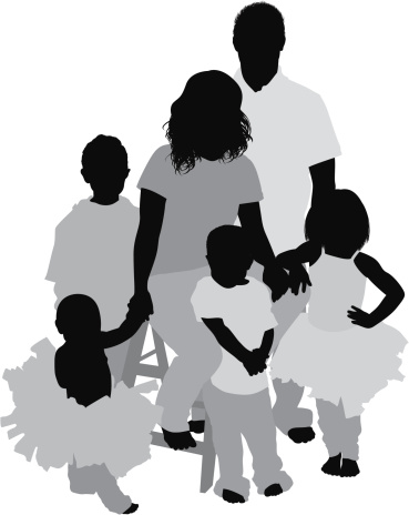 Family With Four Children Clip Art, Vector Images & Illustrations ...