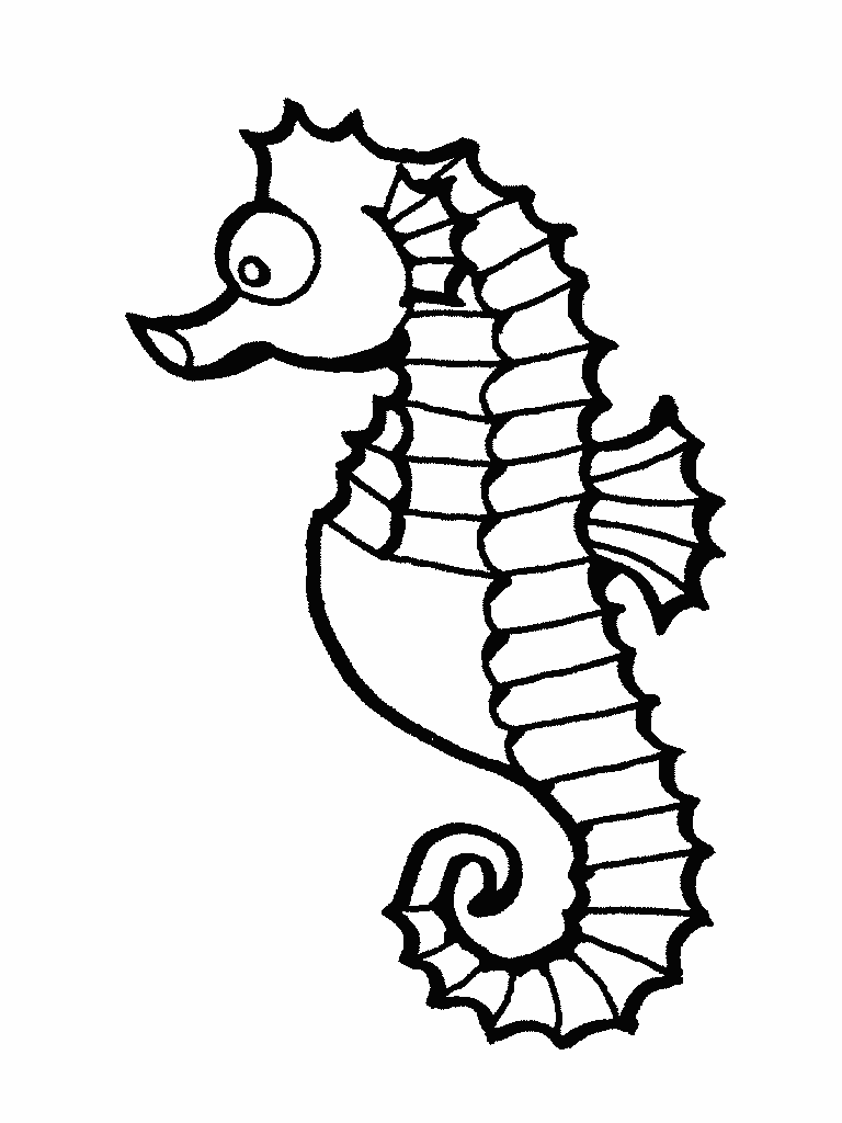 Seahorse Black And White Clipart Vector Cartoon Clip Art Of A ...