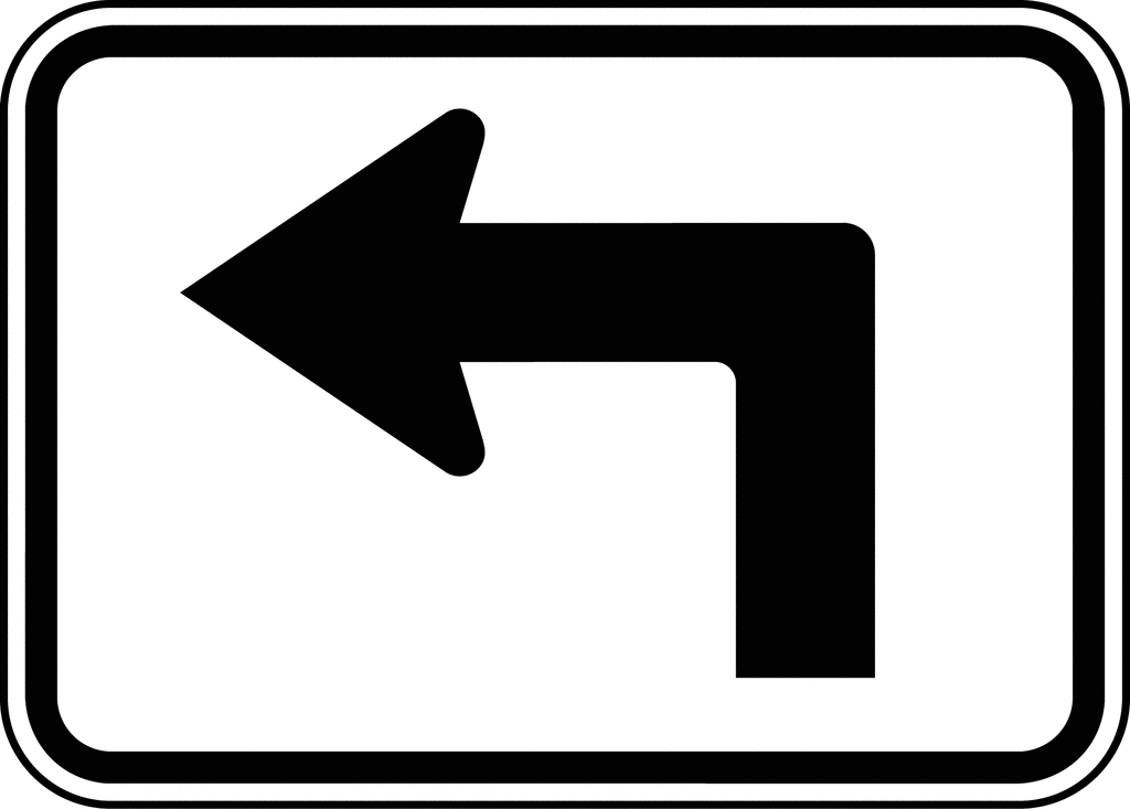 Left Advance Turn Arrow Auxiliary Black And White ClipArt ETC