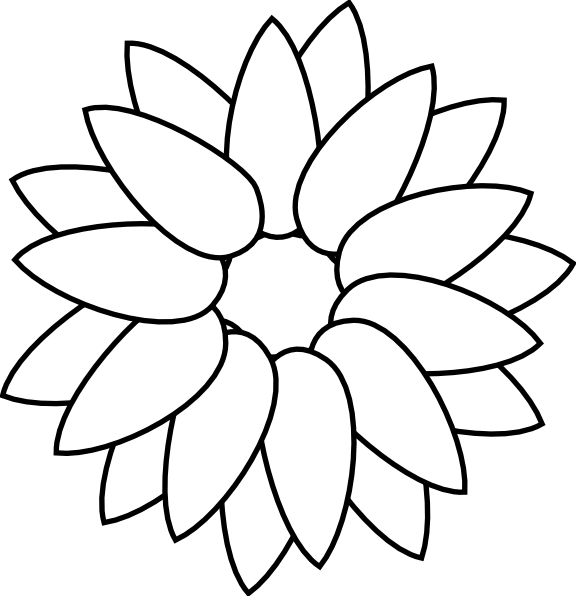 Sunflower Outline Clip Art - vector clip art online ...