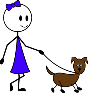 Dog Walker Clipart Image - A Clip Art Image Of A Stick Woman ...