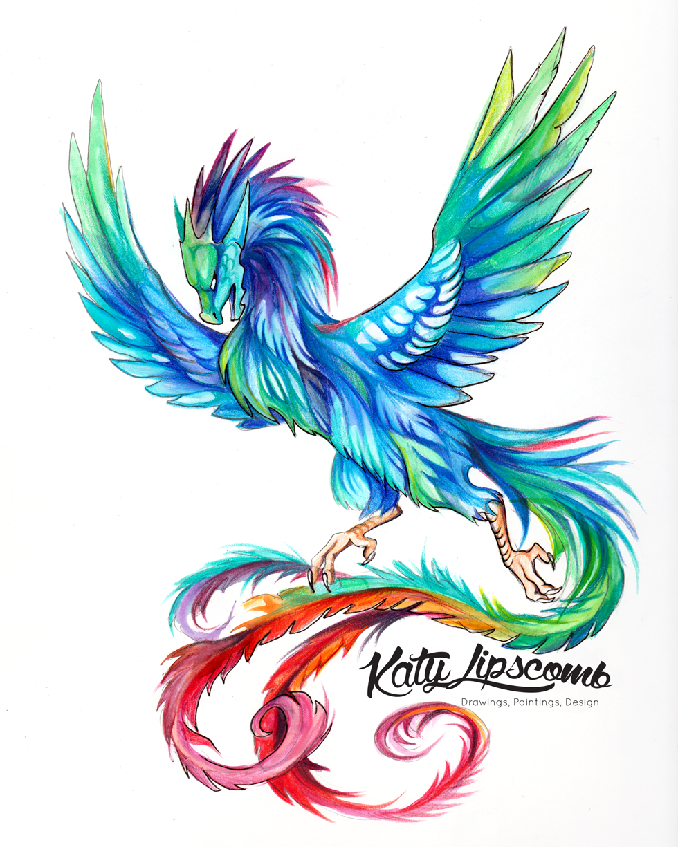 Dragon Phoenix (Day 46) 8x10 Print Â· Katy Lipscomb Â· Online Store ...