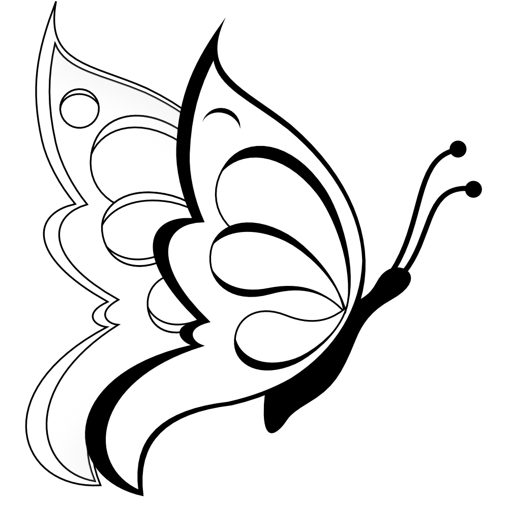 Black and white clipart butterfly - ClipartFox