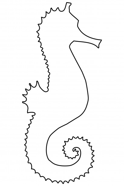 Seahorse Black And White Clipart