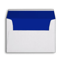 Royal Blue Monogram Wedding Menu Rack Card from Zazzle.