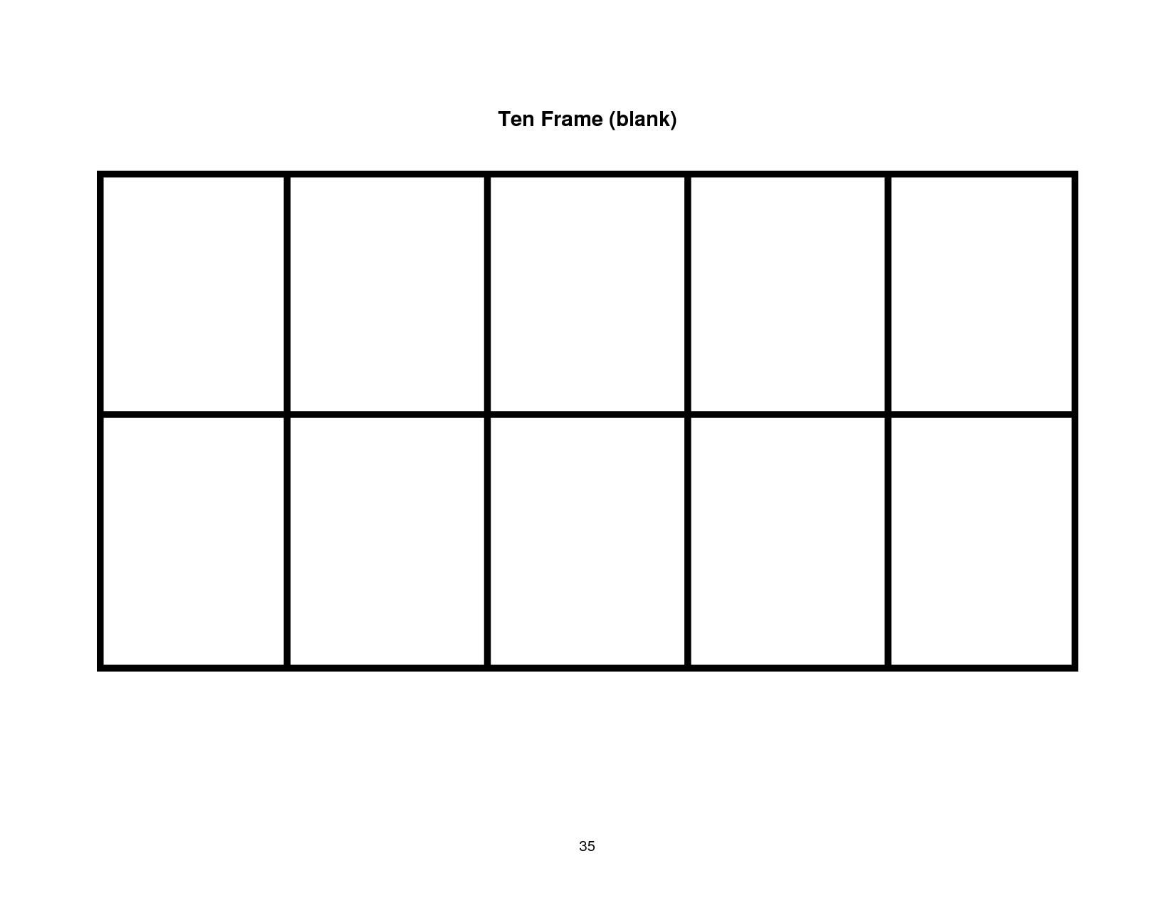 Ten frame template clipart black and white