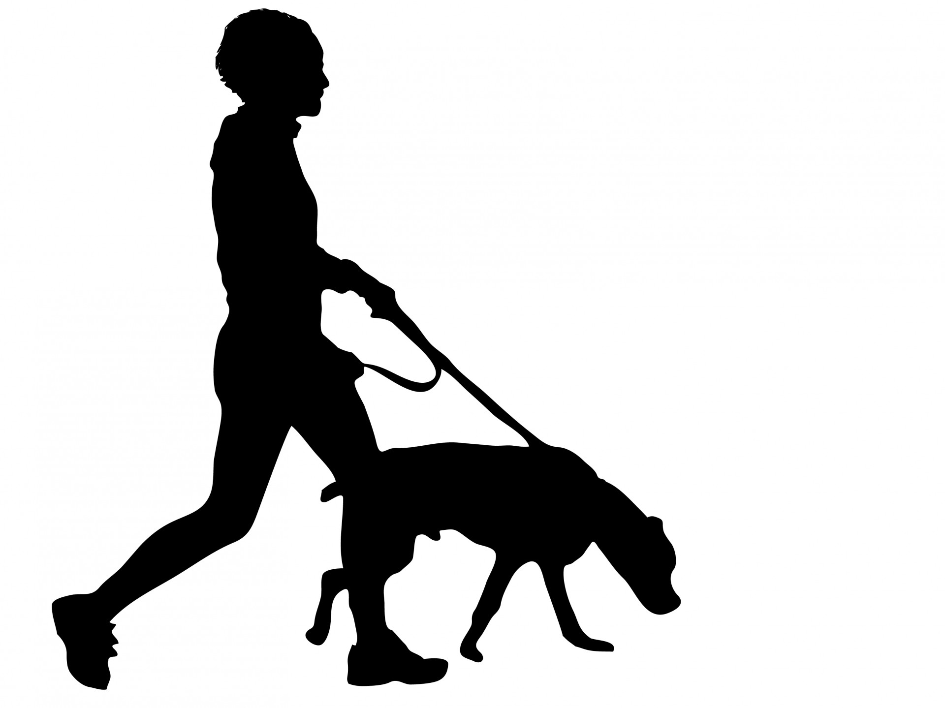 Dog walking silhouette clipart