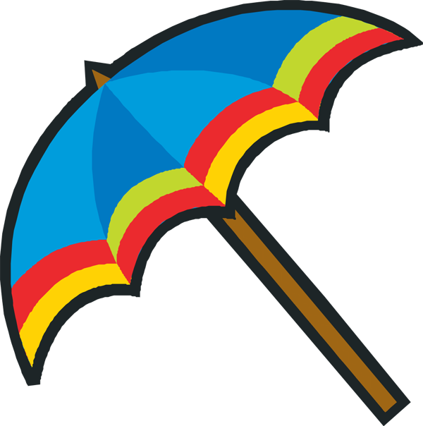 Umbrella on beach clipart