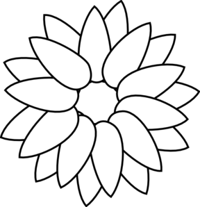 Sunflower Outline Clip Art - vector clip art online ...