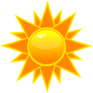 Sunny Clipart Image - Cartoon Sun in Bright Orange and Yellow