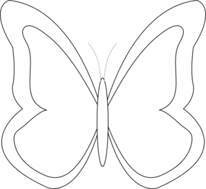 Simple butterfly outline clipart