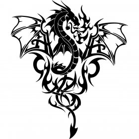 Dragon Print Wings - CAD$2.00 : irononsticker.com