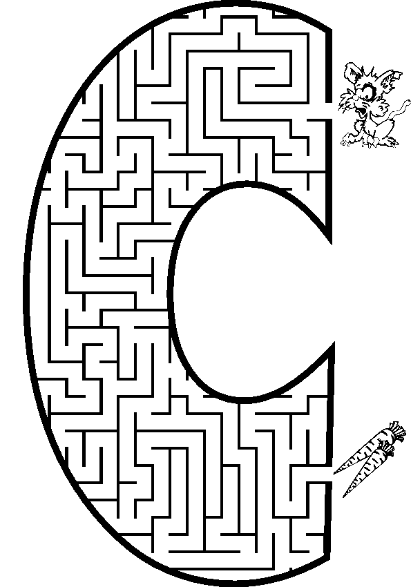 Free printable maze of the letter C. Free Printable Maze of the letter C. Printables for Kids