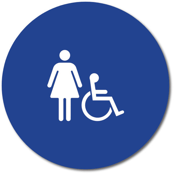 Womens Wheelchair Accessible Restroon Door ADA Sign | ADASignDepot.com