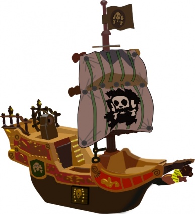 Pirate Ship clip art vector, free vector graphics