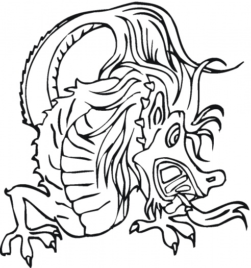 Chinese dragon coloring page | Super Coloring