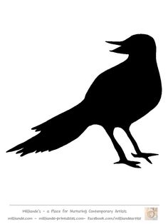 Bird silhouette, Stencil templates and Crows