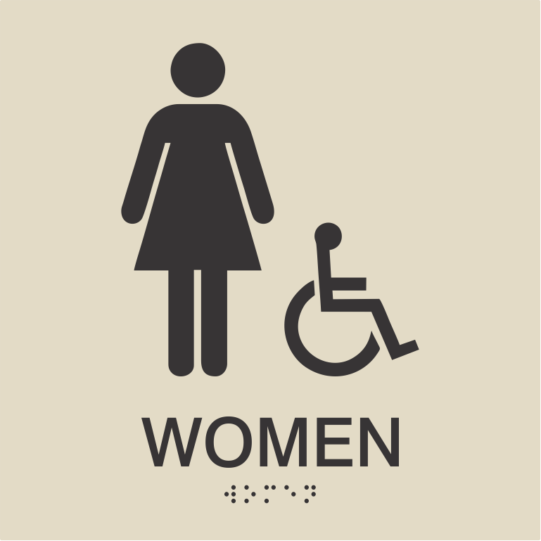 ADA Women's Restroom "Side of Door" Sign - Architectural Grade - 5 ...