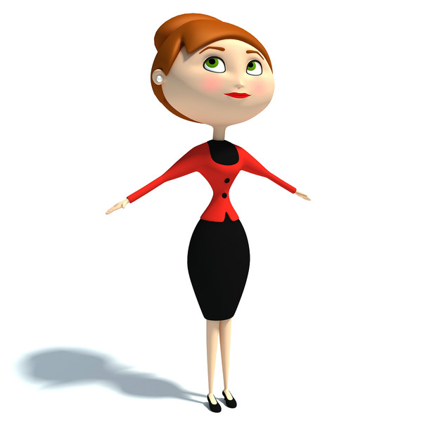 rigged cartoon woman character max