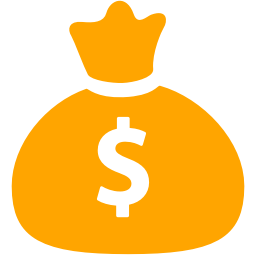 Free orange money bag icon - Download orange money bag icon