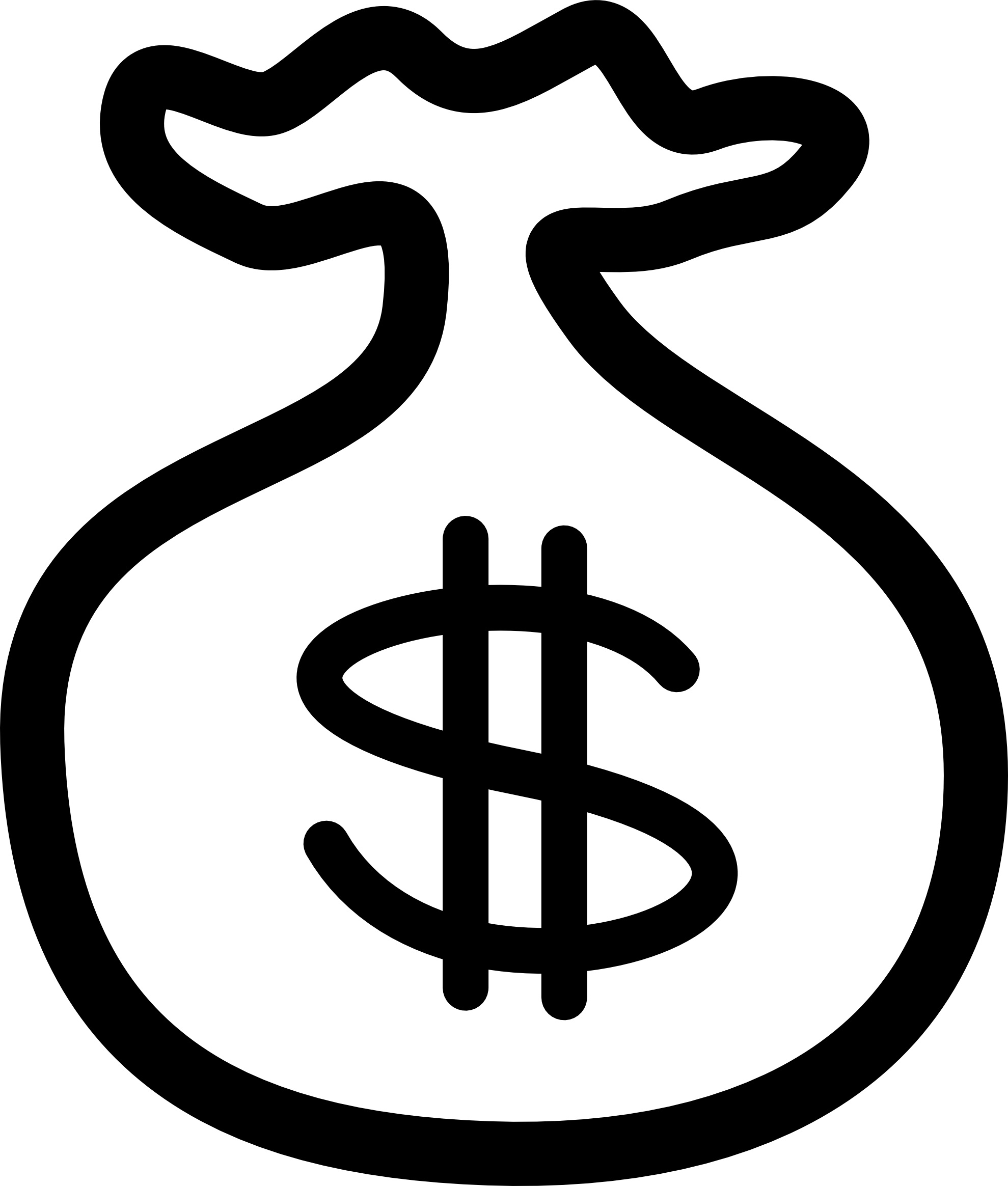 Money Bag Black And White Clipart