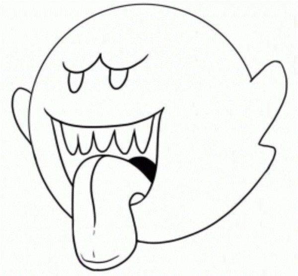 Boo Super Mario Bros : Mario Coloring Pages Boo. Boo Super Mario Bros