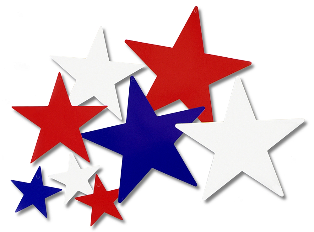 Red white and blue star border clipart