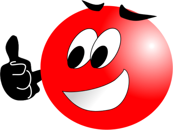 Smiley Face making Thumbs Up - vector Clip Art