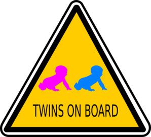 Twins On Board Sign clip art - vector clip art online, royalty ...