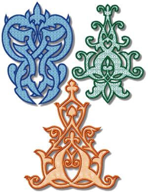 Advanced Embroidery Designs - Spanish Motif Applique Set.