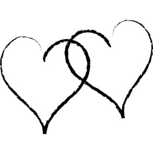 Heart clipart black and white