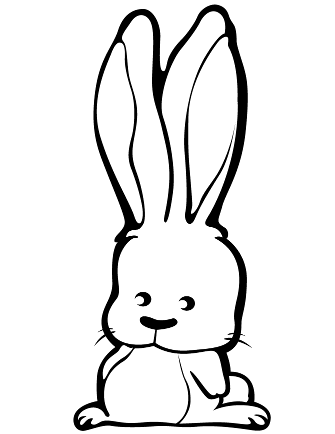 Cute Cartoon Rabbit Coloring Page | Free Printable Coloring Pages