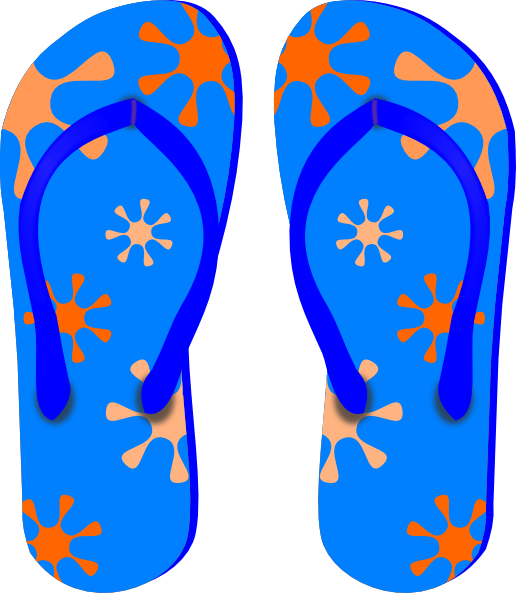 Blue Flip Flops clip art - vector clip art online, royalty free ...