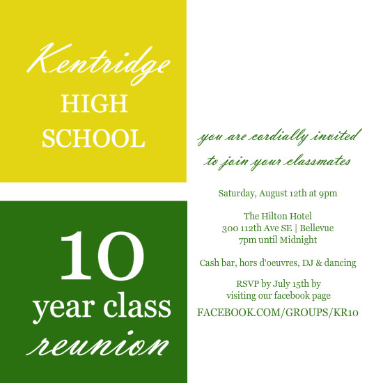 Class Reunion Invitations, High School Reunion Invites by PurpleTrail