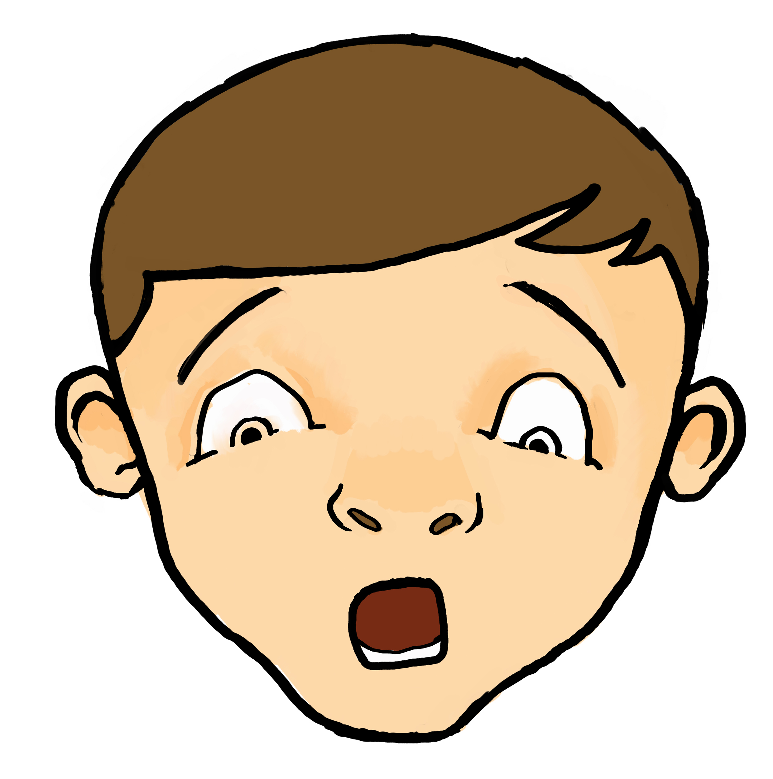 Shocked face clipart