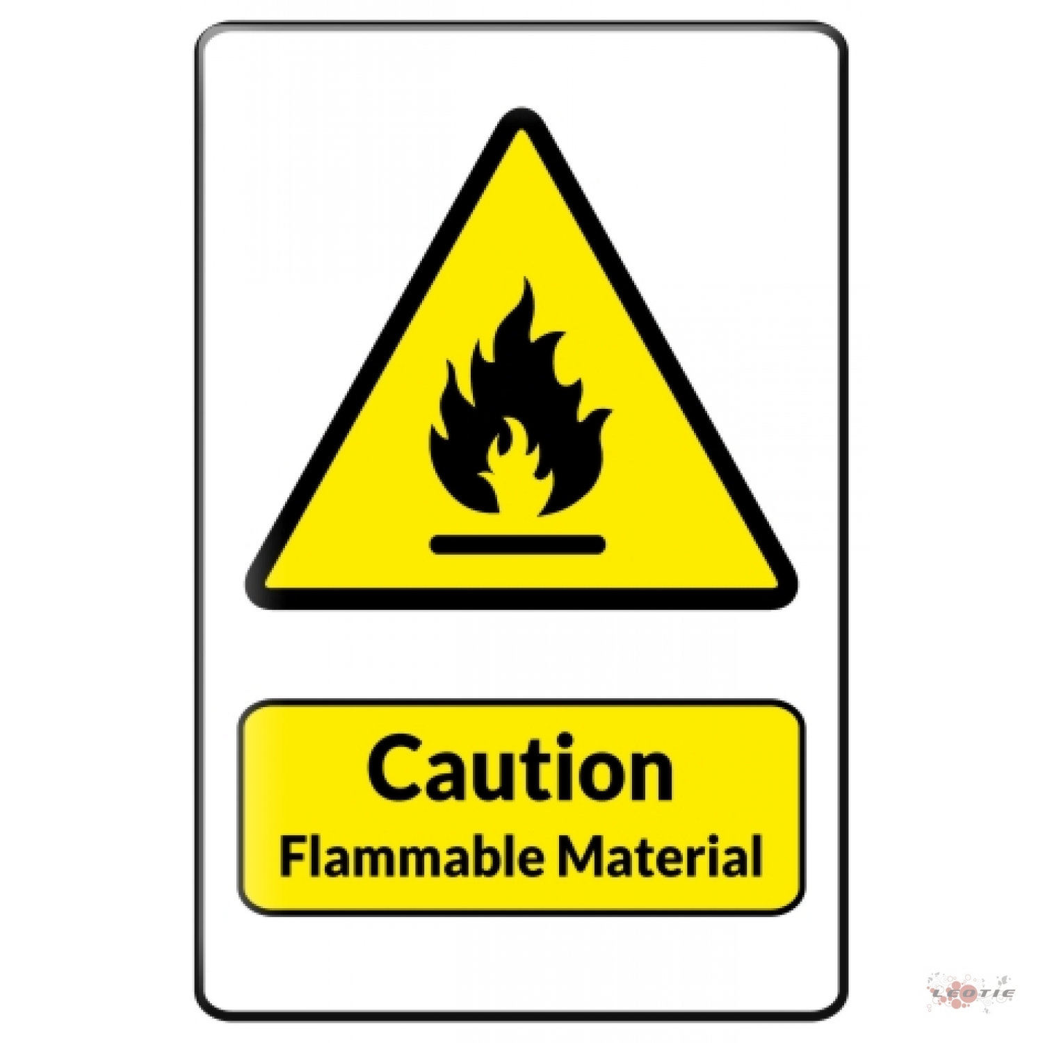 Tin Sign Warning Sign Caution Flammable material fire symbol in ...